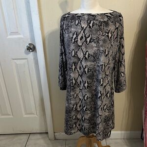 Elegant Snake Print Dress